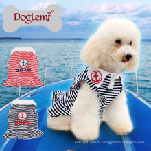 Nouvelle coutume ancre Stripe Summer printemps Pet chiot vêtements robe de chien